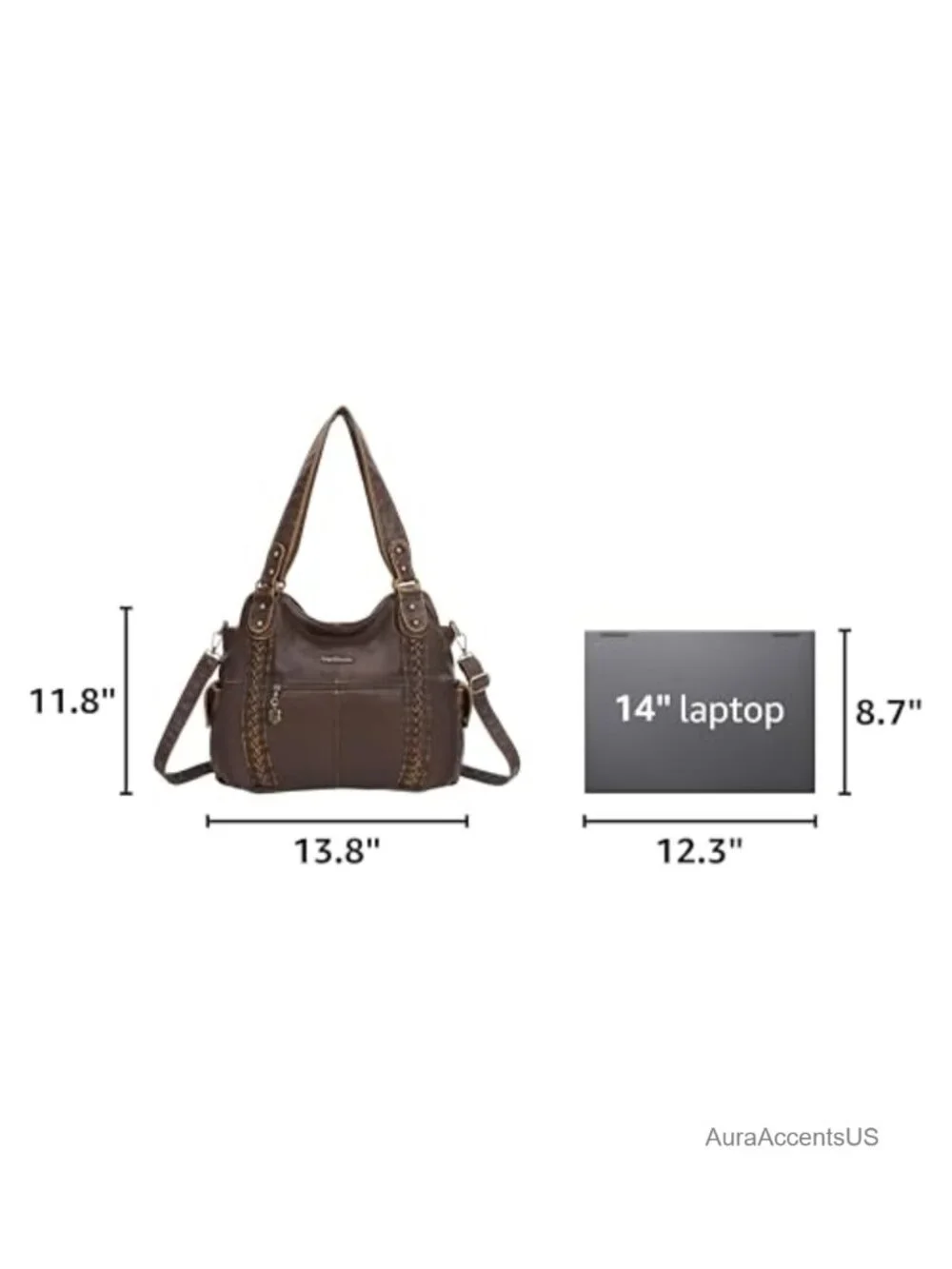 Women's Soft PU Leather Hobo Shoulder Bag Crossbody Purse Tote Handbag